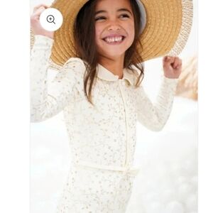 Gold and Cream Floral One Piece Swim